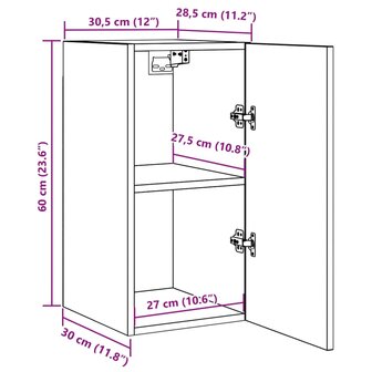 Tv-meubelen 2 st 30,5x30x60 cm bewerkt hout artisanaal eiken 11