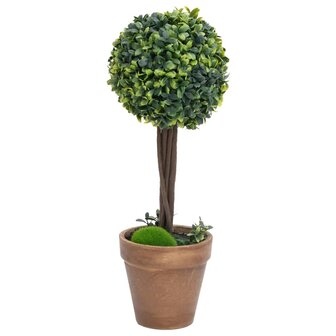 Kunstplanten met pot 2 st buxus bolvorming 41 cm groen 2