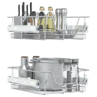 Draadmanden uittrekbaar 2 st 45 cm zilverkleurig 3