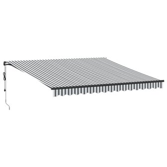 Luifel automatisch uittrekbaar 400x300 cm antracietkleur en wit 2