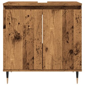 Badkamerkast 58x33x60 cm bewerkt hout oud houtkleurig 4