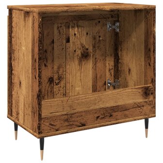 Badkamerkast 58x33x60 cm bewerkt hout oud houtkleurig 6