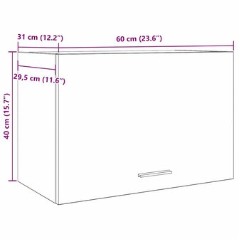 Hangkast 60x31x40 cm spaanplaat betongrijs 10