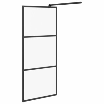 Inloopdouchewand 80x195 cm mat ESG-glas zwart 4