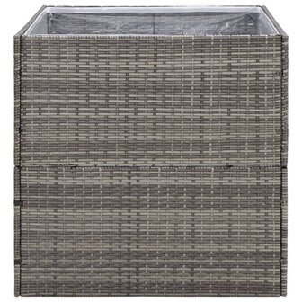 Plantenbak 80x80x80 cm poly rattan grijs 4