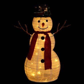 Decoratieve sneeuwpop LED 60 cm luxe stof 4