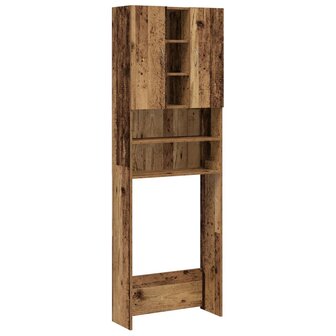 Wasmachinekast 64x25,5x190 cm oud houtkleurig 2