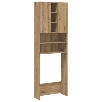 Wasmachinekast 64x25,5x190 cm artisanaal eikenkleur 2