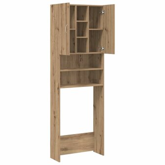 Wasmachinekast 64x25,5x190 cm artisanaal eikenkleur 7