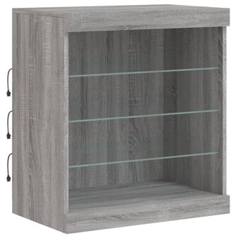 Dressoir met LED-verlichting 60,5x37x67 cm grijs sonoma eiken 5