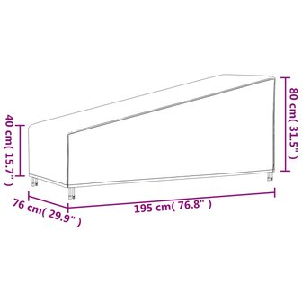 Ligbedhoes 420D 195x76x40/80 cm oxford zwart 12