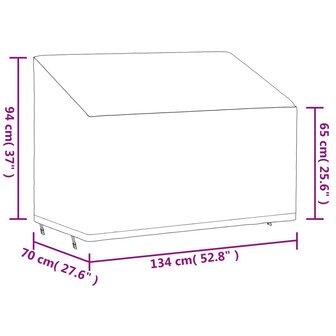 Tuinhoes 2-zitsbank 420D 134x70x65/94 cm oxford zwart 12