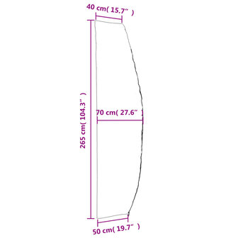 Parasolhoezen 2 st 265x50/70/40 cm 420D oxford stof 11