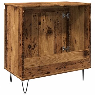 Badkamerkast 58x33x60 cm bewerkt hout oud houtkleurig 6