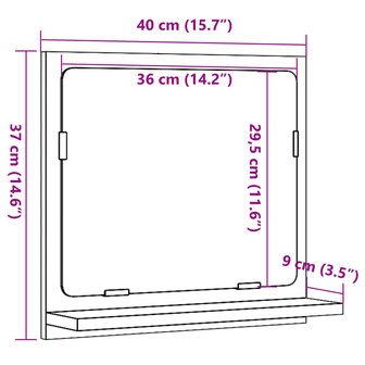 Badkamerspiegelkast 40x11x37 cm bewerkt hout sonoma eikenkleur 9