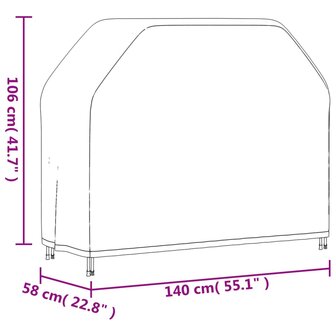 Barbecuehoes 140x58x106 cm 420D oxford zwart 12