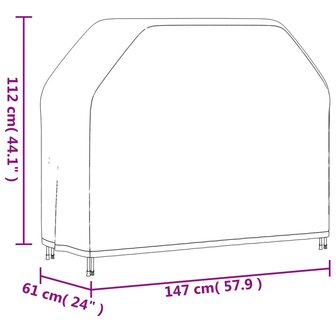 Barbecuehoes 147x61x112 cm 420D oxford zwart 12