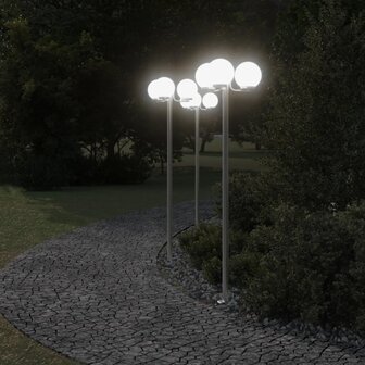 Vloerlamp voor buiten 3 st 215 cm roestvrij staal zilverkleurig 3