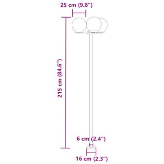 Vloerlamp voor buiten 3 st 215 cm roestvrij staal zilverkleurig 7