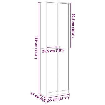 Gangkast 55x25x189 cm spaanplaat sonoma eikenkleurig 10