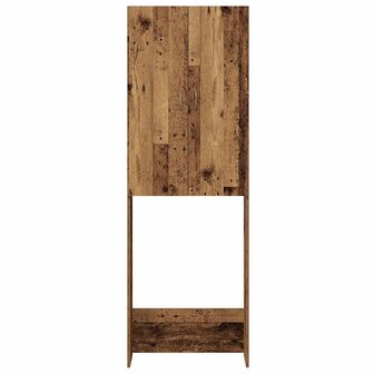 Wasmachinekast 64x25,5x190 cm oud houtkleurig 6