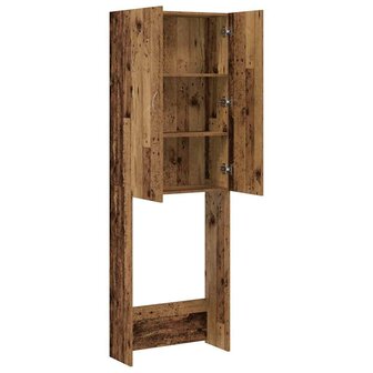 Wasmachinekast 64x25,5x190 cm oud houtkleurig 7