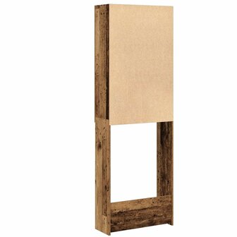 Wasmachinekast 64x25,5x190 cm oud houtkleurig 9