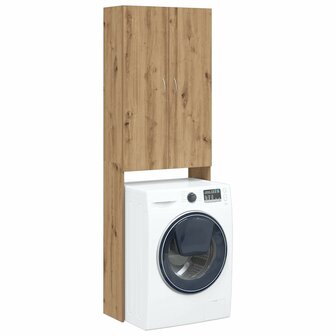 Wasmachinekast 64x25,5x190 cm artisanaal eikenkleur 1