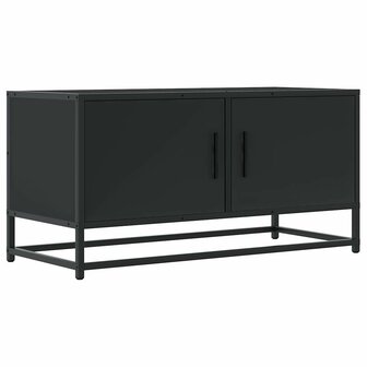 Tv-meubel 80x34,5x40 cm bewerkt hout en metaal zwart 2