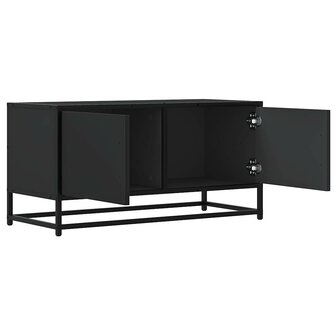 Tv-meubel 80x34,5x40 cm bewerkt hout en metaal zwart 7