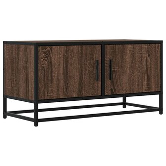 Tv-meubel 80x34,5x40 cm bewerkt hout metaal bruin eikenkleur 2