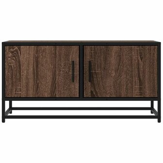 Tv-meubel 80x34,5x40 cm bewerkt hout metaal bruin eikenkleur 4