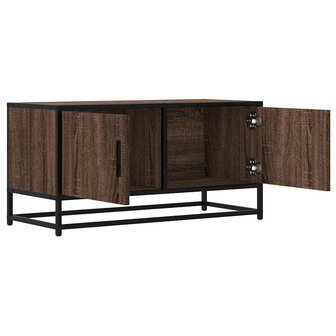 Tv-meubel 80x34,5x40 cm bewerkt hout metaal bruin eikenkleur 7