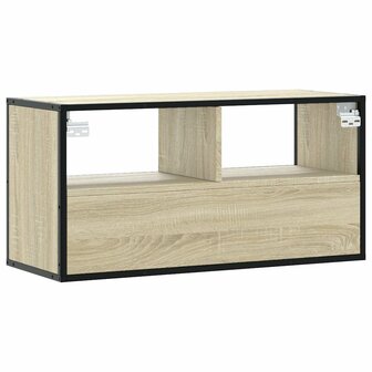 Tv-meubel 80x31x39,5 cm bewerkt hout metaal sonoma eikenkleurig 6