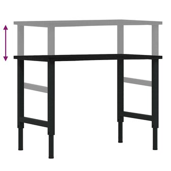 Werkbank 100x60x(71,5-98) cm eikenhout donkerbruin 9