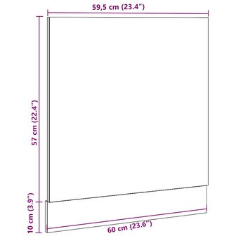 Vaatwasserpaneel 60x1,5x67 cm bewerkt hout betongrijs 8