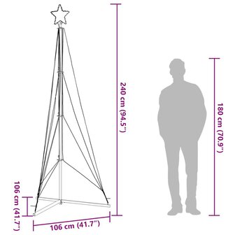 Kerstboomverlichting 483 warmwitte LED&amp;apos;s 240 cm 12