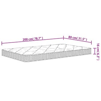 Schuimmatras middelzacht 80x200 cm 8