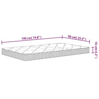 Schuimmatras middelzacht 90x190 cm Single Size 9