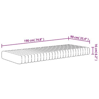 Schuimmatras middelzacht 90x190 cm Single Size 9