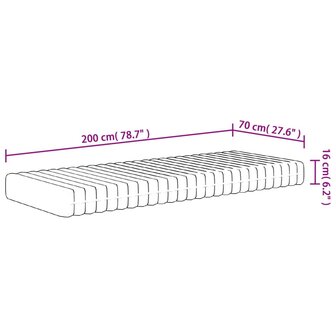 Schuimmatras middelzacht 70x200 cm 9