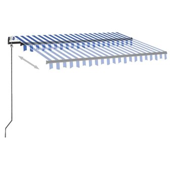 Luifel automatisch met LED en windsensor 300x250 cm blauw wit 3