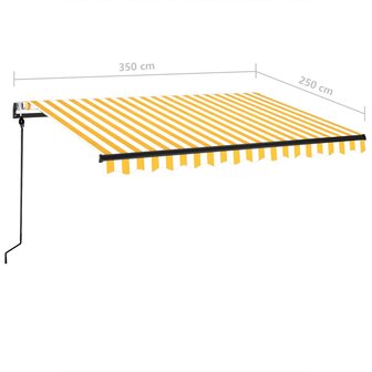 Luifel automatisch uittrekbaar 350x250 cm geel en wit 9