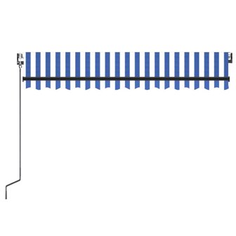 Luifel automatisch met LED en windsensor 350x250 cm blauw wit 4