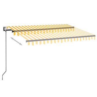 Luifel automatisch met LED en windsensor 350x250 cm geel en wit 3