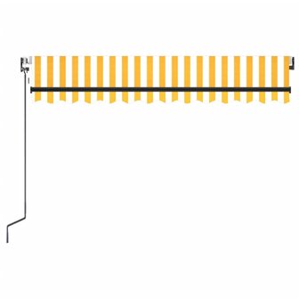 Luifel automatisch met LED en windsensor 350x250 cm geel en wit 4