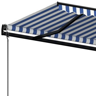 Luifel automatisch uittrekbaar 400x350 cm blauw en wit 5