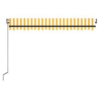 Luifel automatisch uittrekbaar 400x350 cm geel en wit 4