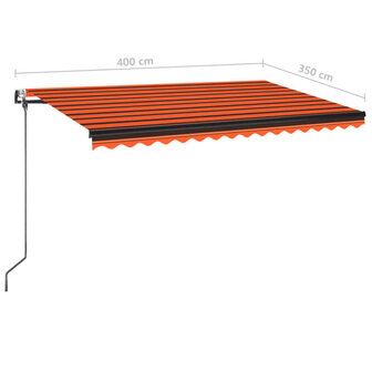 Luifel automatisch uittrekbaar 400x350 cm oranje en bruin 9