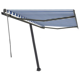 Luifel vrijstaand automatisch 350x250 cm blauw en wit 2